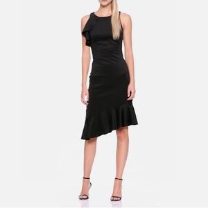 Banana Republic Sheath Dress Asymmetric Ruffles